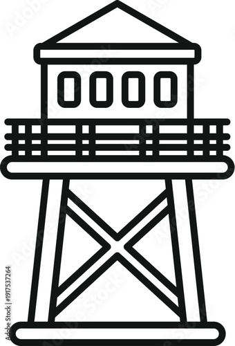 Lifeguard tower icon representing safety and surveillance at the beach