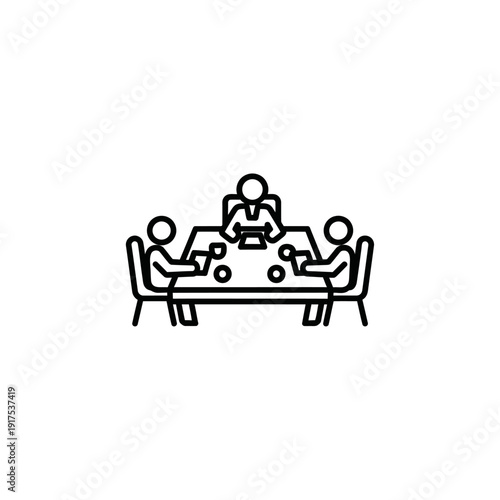 Business Meeting with Team Members Sitting Around a Conference Table