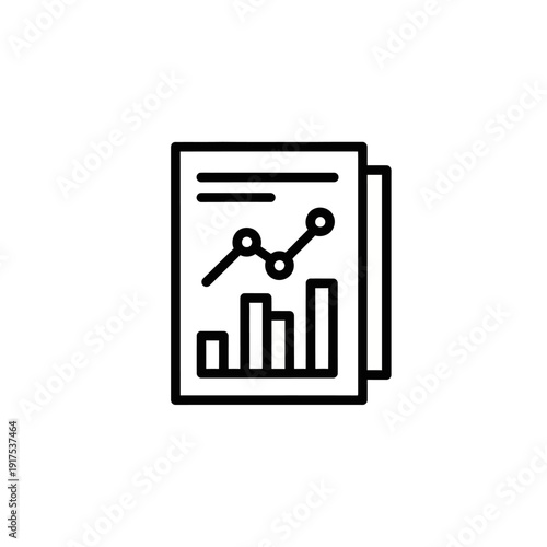 Business Data Analysis Report Icon for Charts and Metrics Visualization