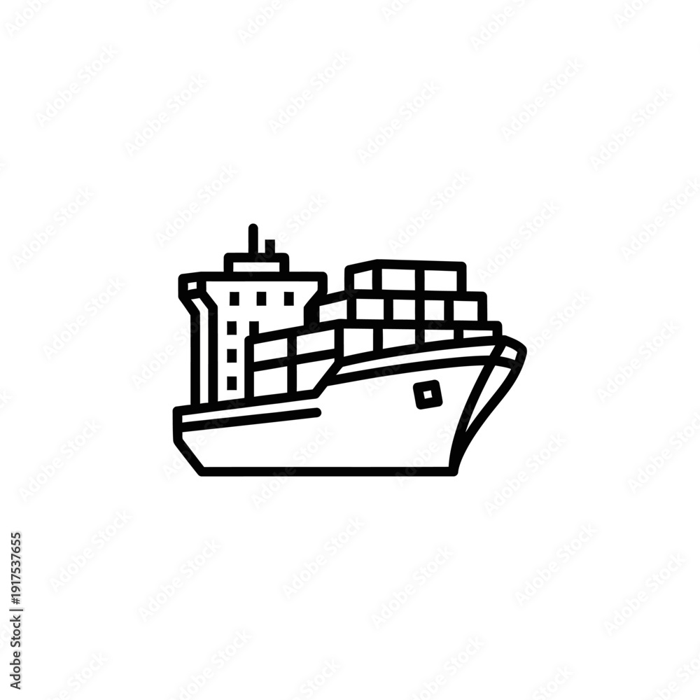 Obraz premium Cargo Ship Navigating Through Busy Port with Containers and Dockyard