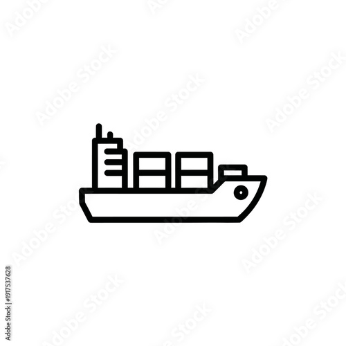 Cargo Ship Navigating Open Waters with Containers on Deck