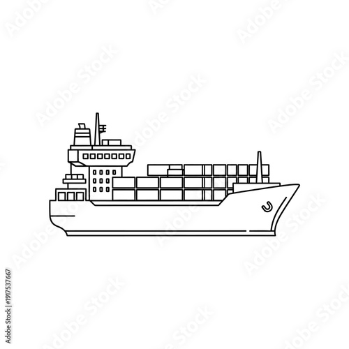 Cargo Ship Sailing Through Open Waters Ready for International Trade