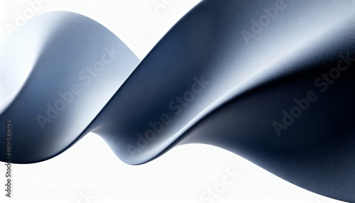 Abstract flowing fabric in blue and gray tones displaying movement  