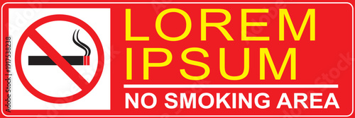 No Smoking Area Sign Banner 