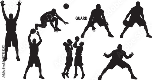 A diverse group of athletes playing various sports in dynamic action poses