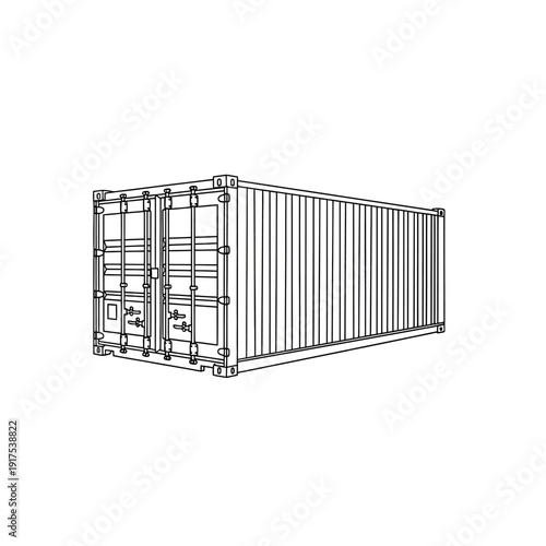 Detailed Illustration of a Shipping Container for Logistics and Transportation