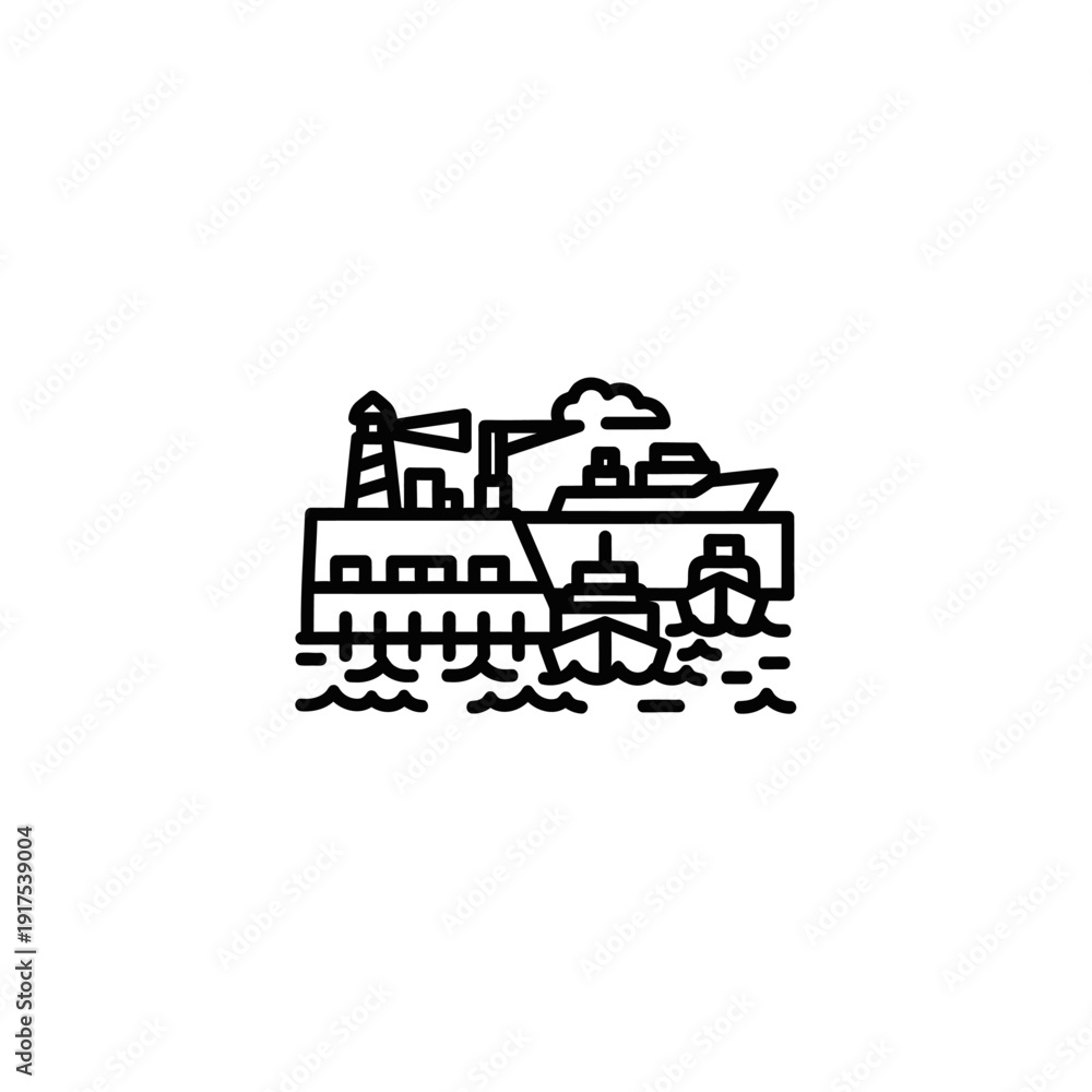 Naklejka premium Industrial Cargo Ship Navigating Maritime Waters in a Modern Shipping Route
