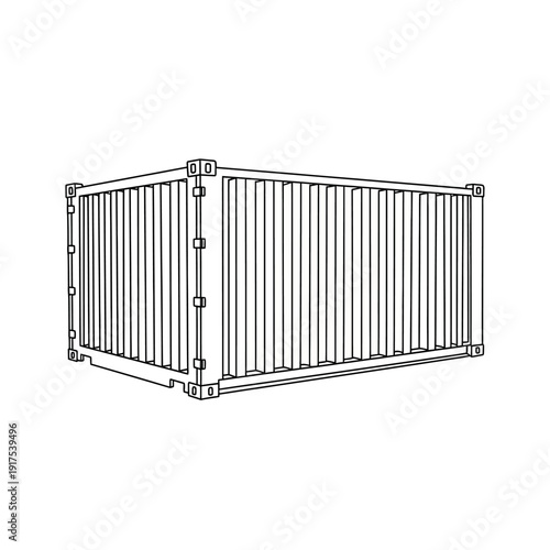 Industrial Shipping Container in Perspective for Logistics and Storage Solutions