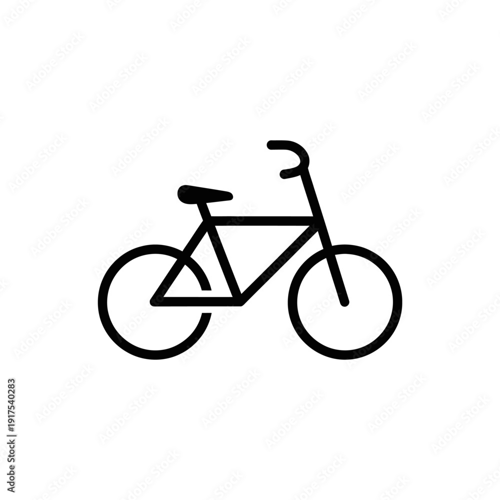 Fototapeta premium Minimalist Bicycle Icon Representing Cycling and Transportation