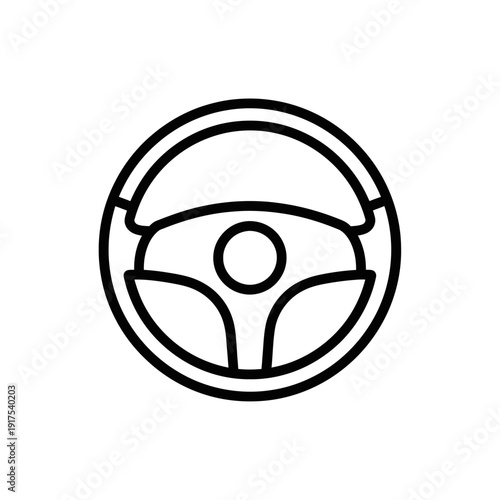Minimalist Car Steering Wheel Illustration for Automotive Design Concepts