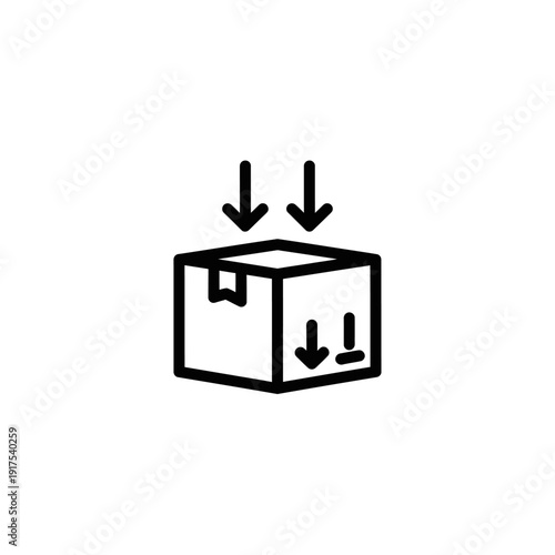 Minimalist Illustration of a Moving Box with Arrows Indicating Direction