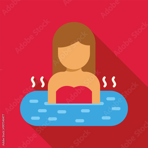 Woman enjoying a spa treatment in a hot tub with steam rising from the water