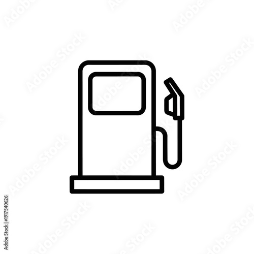 Minimalist Gas Pump Icon for Automotive and Fueling Service Representations