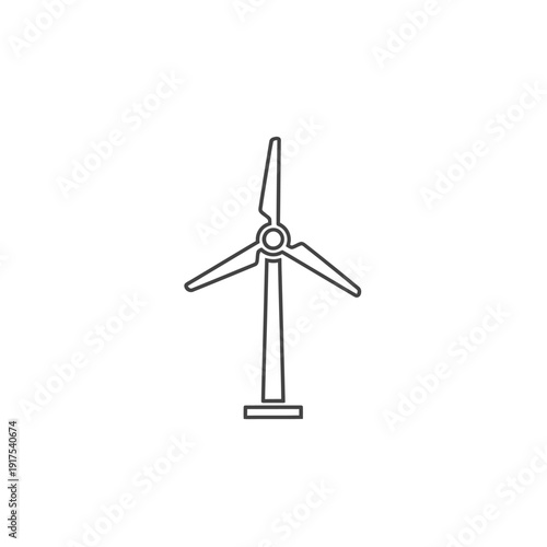 Minimalist Illustration of a Wind Turbine for Renewable Energy Concepts