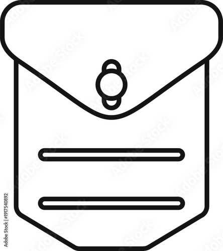 Outline image of a pocket with a flap and button fastener, representing storage or fashion