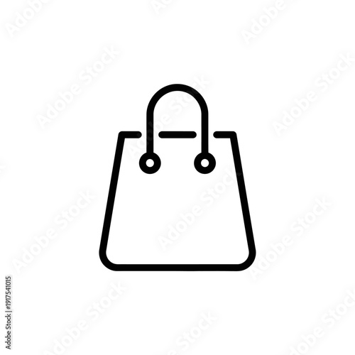 Minimalist Line Art Illustration of a Shopping Bag for E-commerce Designs