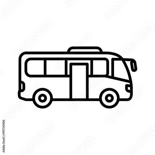 Minimalist Illustration of a Compact Passenger Van for Transportation and Travel Themes