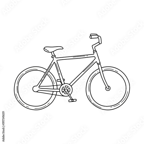 Minimalist Line Drawing of a Classic Bicycle for Eco-Friendly Transportation