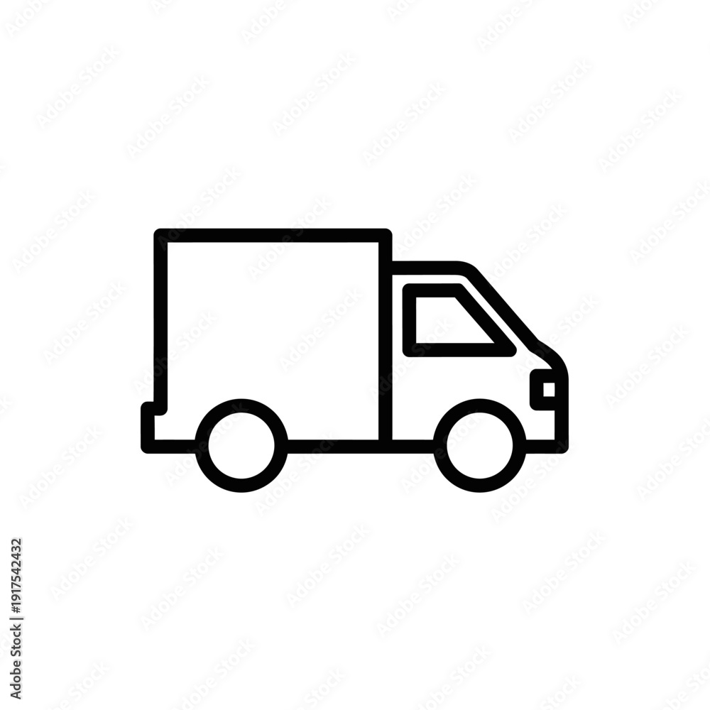 Fototapeta premium Minimalist Line Drawing of Delivery Van for Transport and Logistics Concept