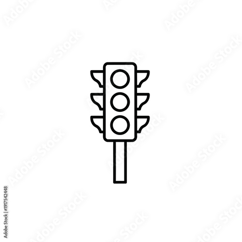 Minimalist Traffic Light Icon for Urban Transportation and Safety Signaling