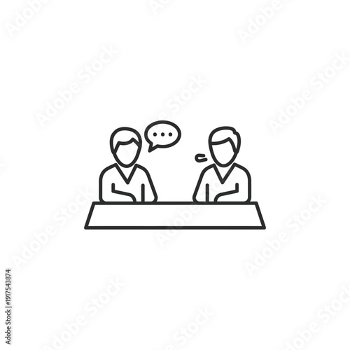Professional Business Meeting Conversation Illustration for Workplace Collaboration