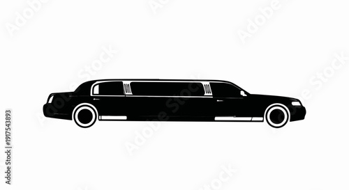 Silhouette of a classic black limousine