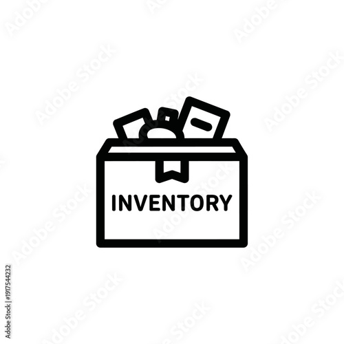 Stock Inventory Box with Packed Items for Warehouse Management and Shipping