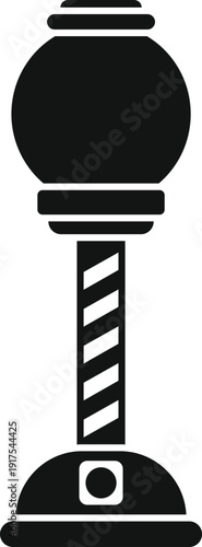 Black silhouette of a gumball toy vending machine on a white background