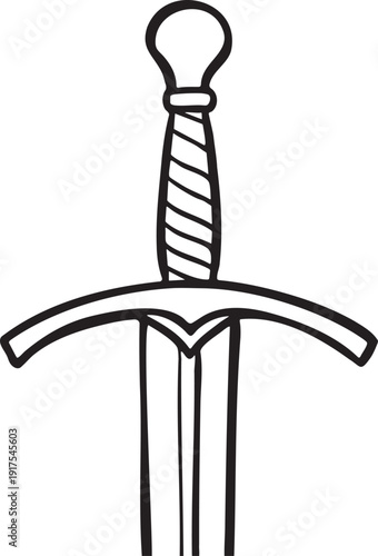 Sword Line Drawing Illustration