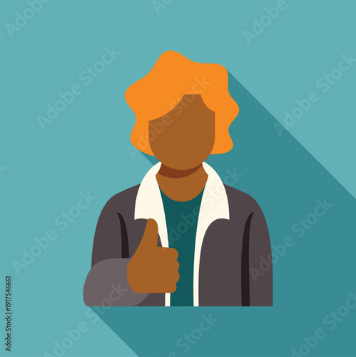 Woman making a thumbs up gesture, symbolizing approval, success, and positivity