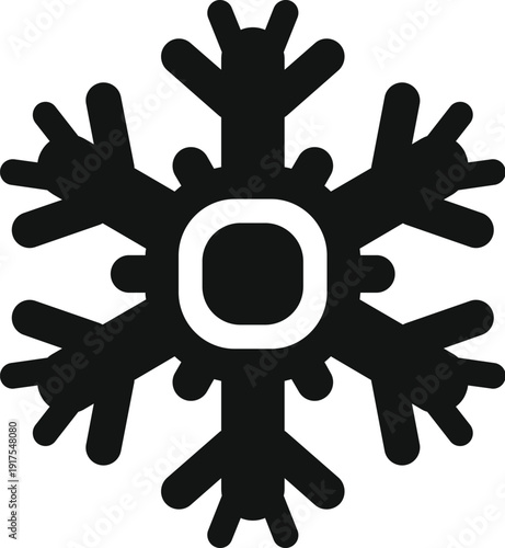 Snowflake symbol with letter o indicating a cooling system turned off