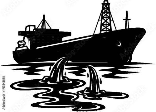 Oil tanker pollutes ocean with thick, black spill
