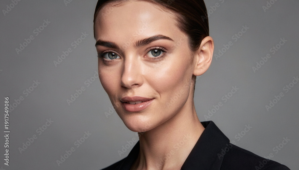 Obraz premium Zdjęcie modelki, twarz w zbliżeniu, piękna kobieta, super modelka