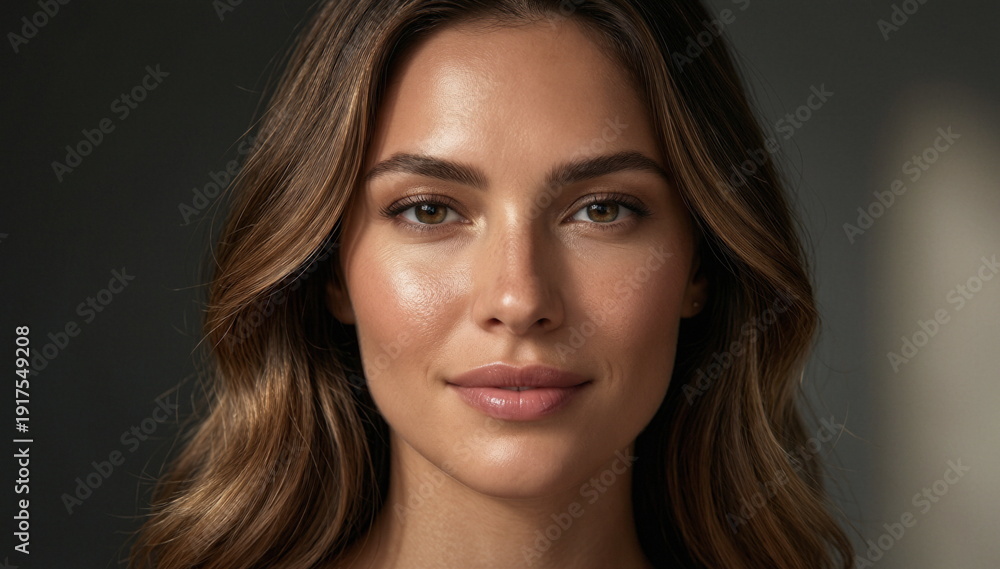 Obraz premium Zdjęcie modelki, twarz w zbliżeniu, piękna kobieta, super modelka