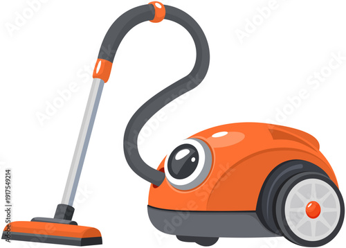 Orange Vacuum Cleaner Illustration