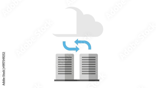 Cloud Storage Servers Data Transfer Illustration.