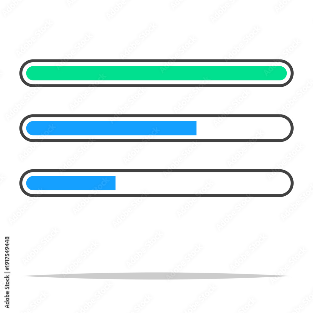 Obraz premium Progress loading bar vector isolated illustration