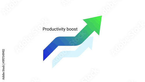 Green Arrow Icon Symbolizing Productivity Growth.