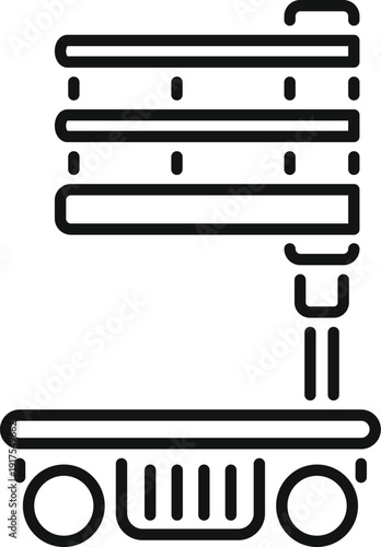 Industrial press machine compacting materials on a production line
