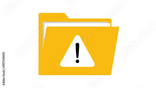 Yellow Folder with Warning Sign Inside.