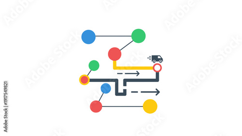 Colorful Circuit Diagram with Colored Nodes.