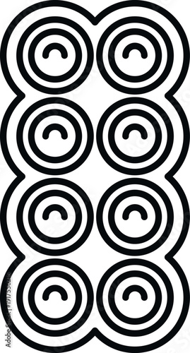 Hair curlers vector line art illustration representing beauty salon tools