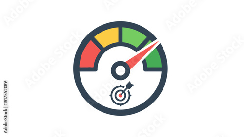 Performance Meter with Red Needle Indicator.