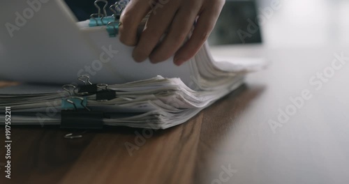 Working on documents and files in the office