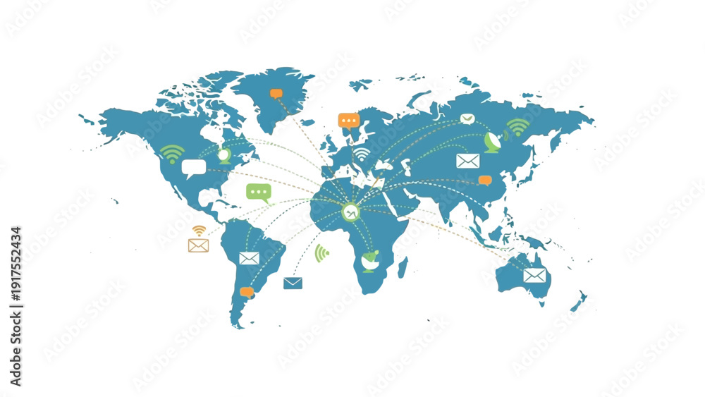 Fototapeta premium World Map with Markers and Pins.