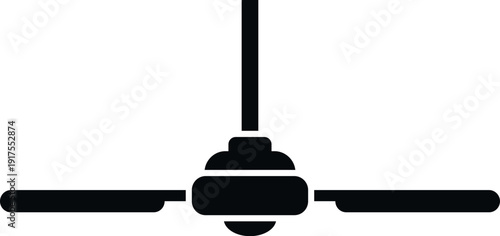 Ceiling fan silhouette providing ventilation and cooling in a home setting