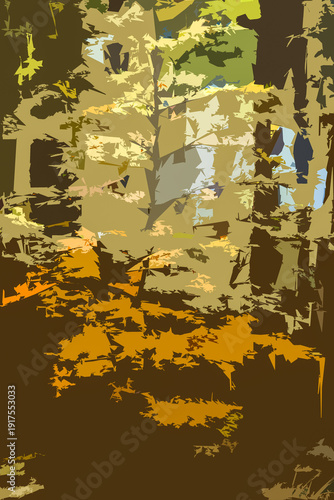 AUTUMN TIME IN FOREST - Colorful tree leaves in the sun rays
