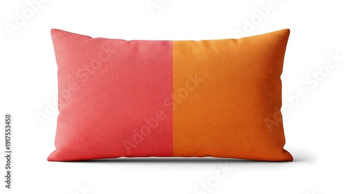 Vibrant red and orange throw pillow with textured fabric design