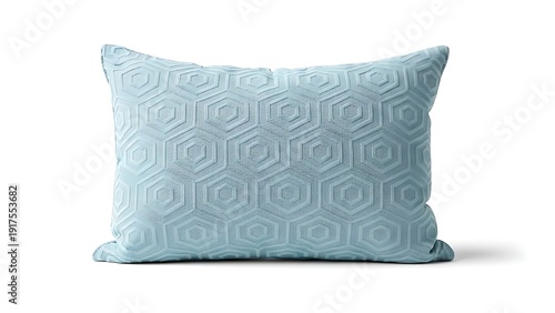 Modern blue throw pillow with geometric pattern for home decor
