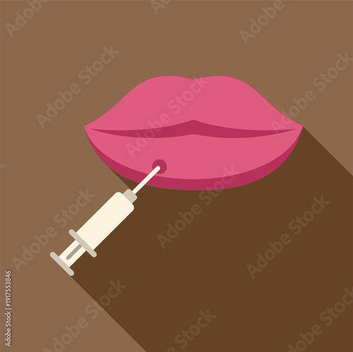 Lips getting a cosmetic injection from a syringe for beauty and augmentation